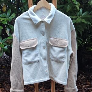 Brixton Fleece Block Color Cream and Tan Jacket